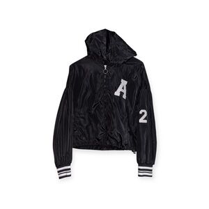 NEW LOOK Black Hooded Jacket with Letter Patches